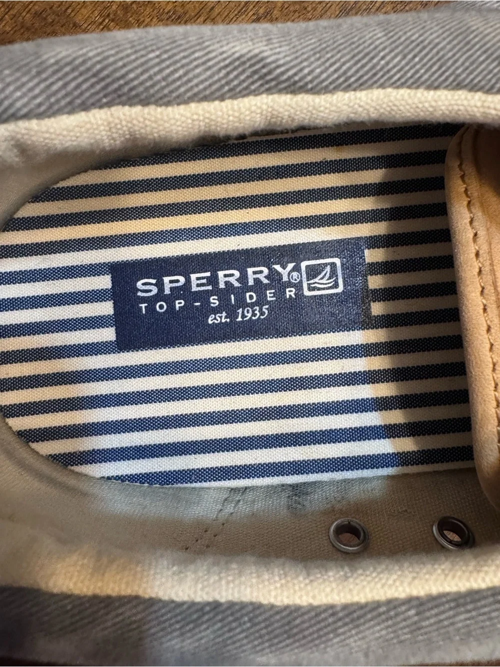Sperry Top-Sider Mens 13M Gray Canvas Sneakers Deck Boat Shoes Lace Up-0150